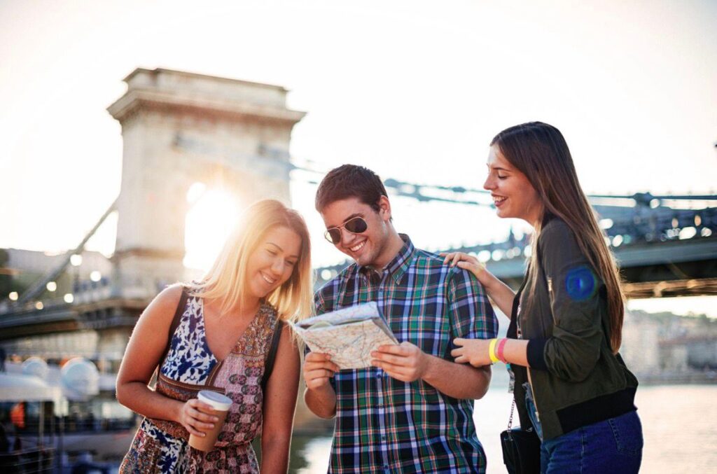 Friends enjoying travel and tours